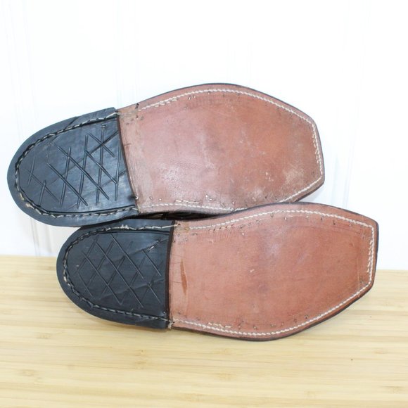 Women's Brown Leather Criss Cross Strappy Square Toe Slingback Sandals Size 9 - Picture 9 of 9